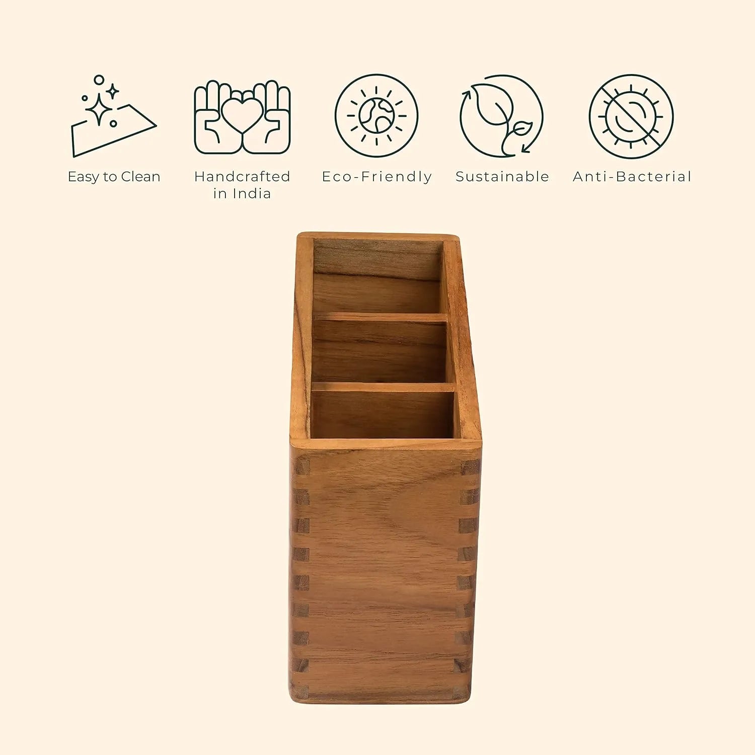 Cresta Cutlery Caddy (Teak Wood)