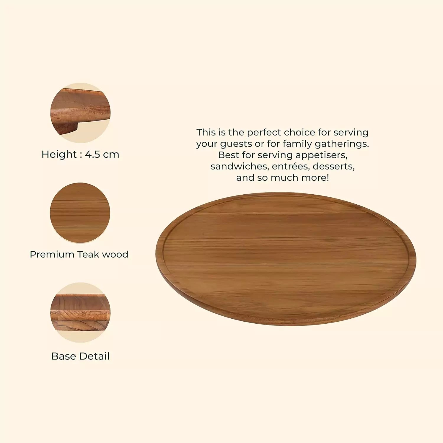 Cresta Lazy Susan (Teak Wood)