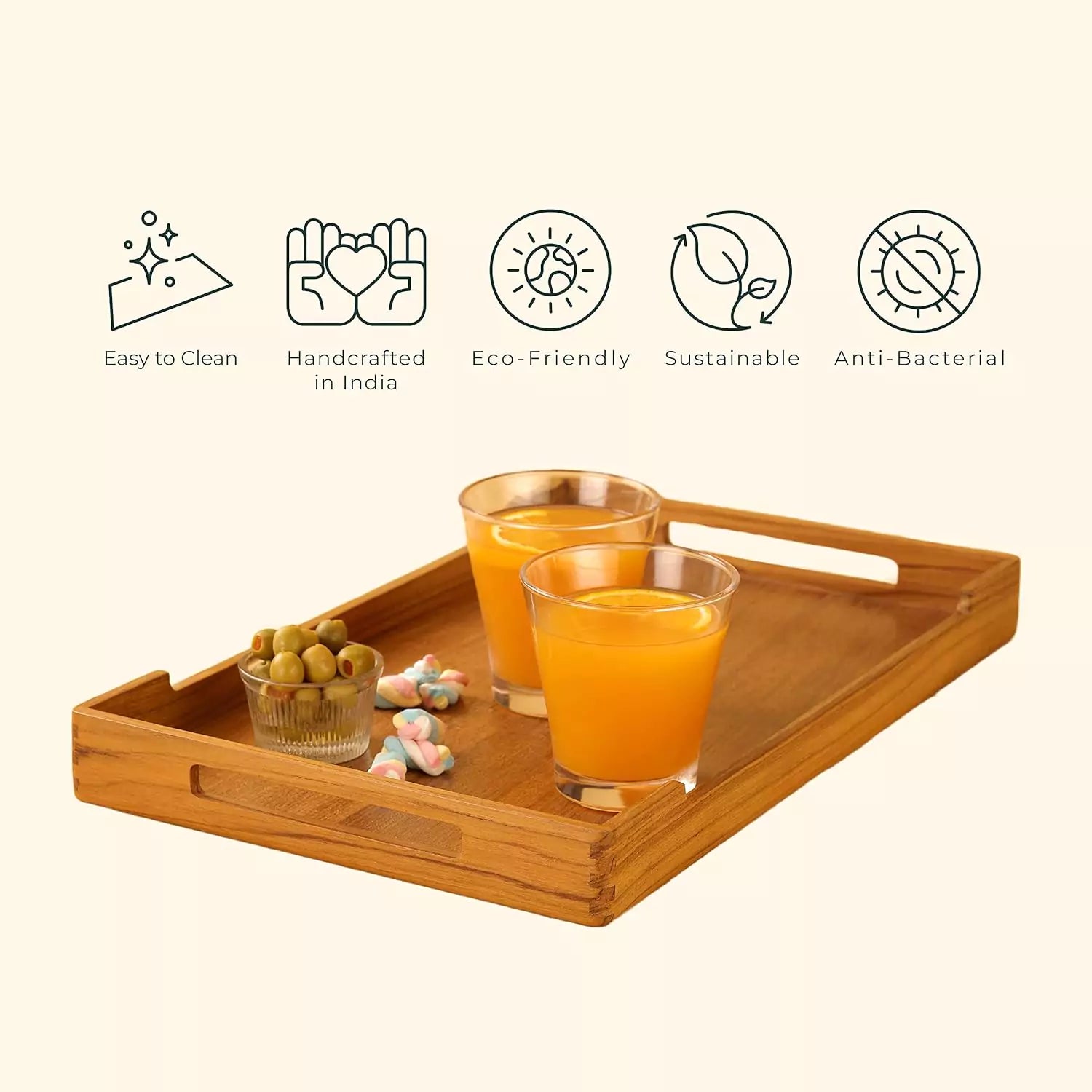 Cresta Serving Tray - Large (Teak Wood)