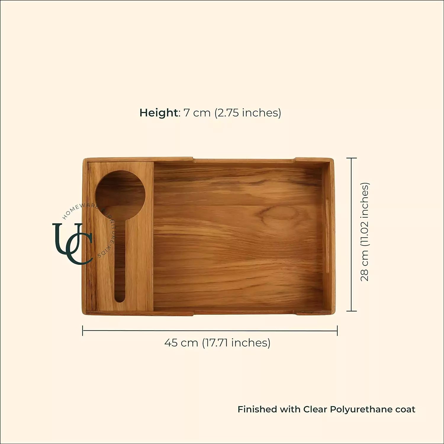 Cresta Wine Serving Tray (Teak Wood)