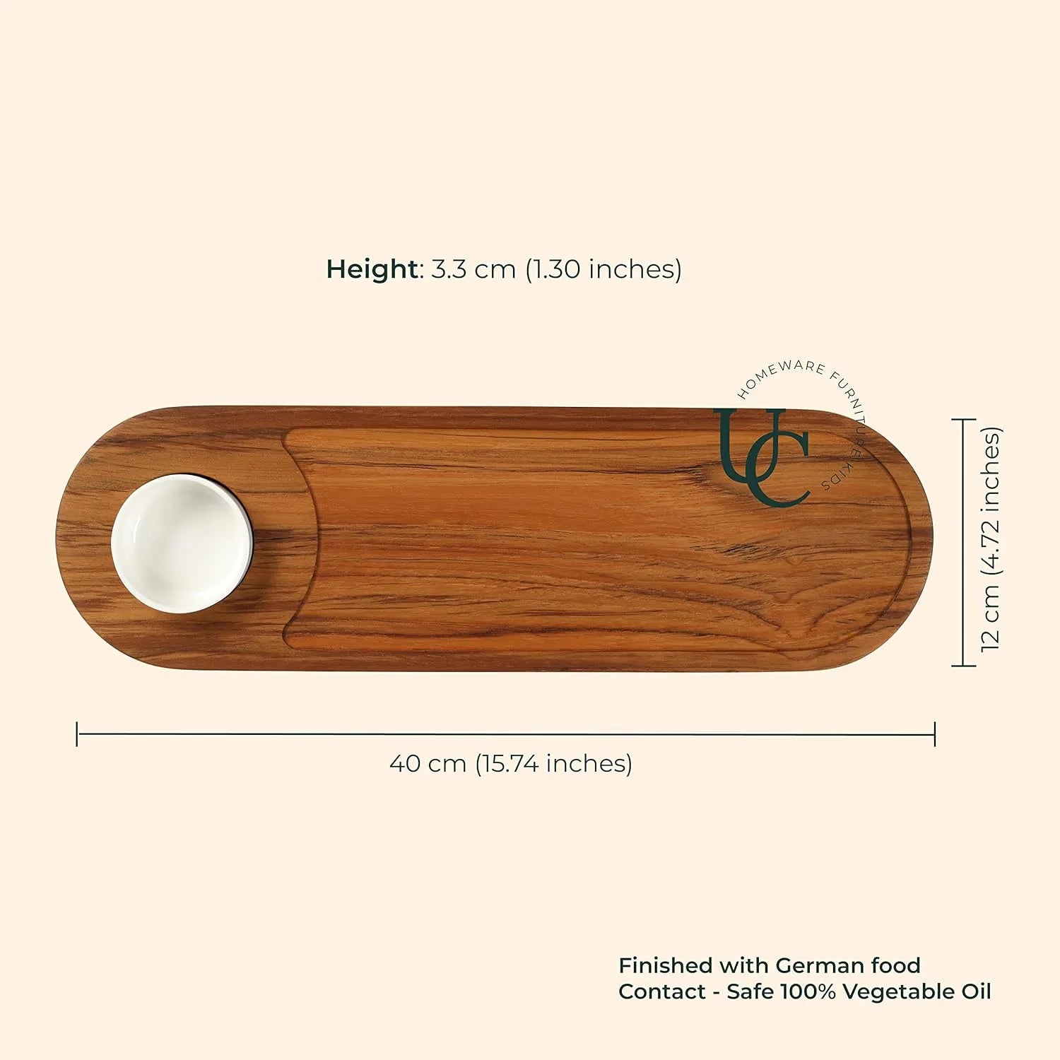 Cresta Chip & Dip Platter (Teak Wood)