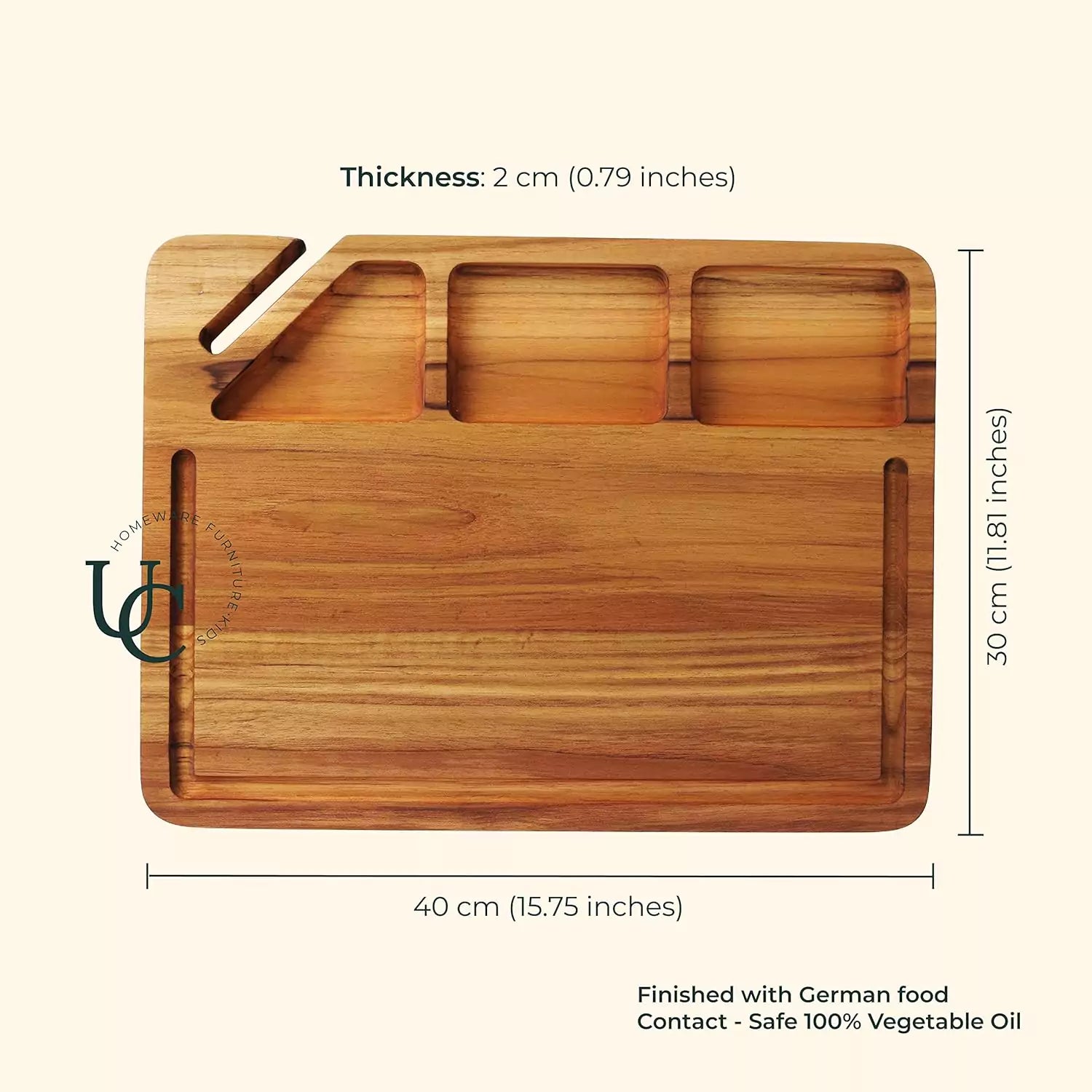Teakogram Chopping Board with Mobile/Tablet Holder