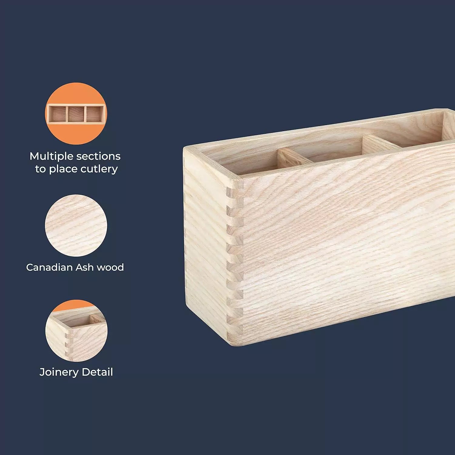 Cresta Cutlery Caddy (Ash Wood)