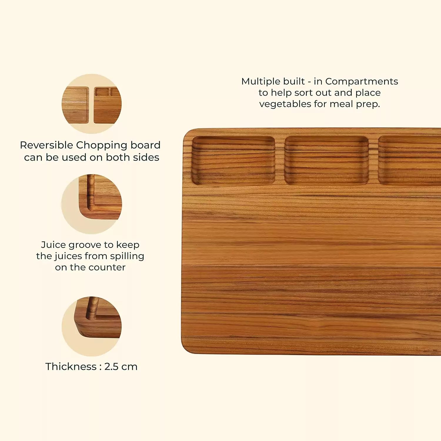 Teakogram Reversible Chopping Board (Extra Large)