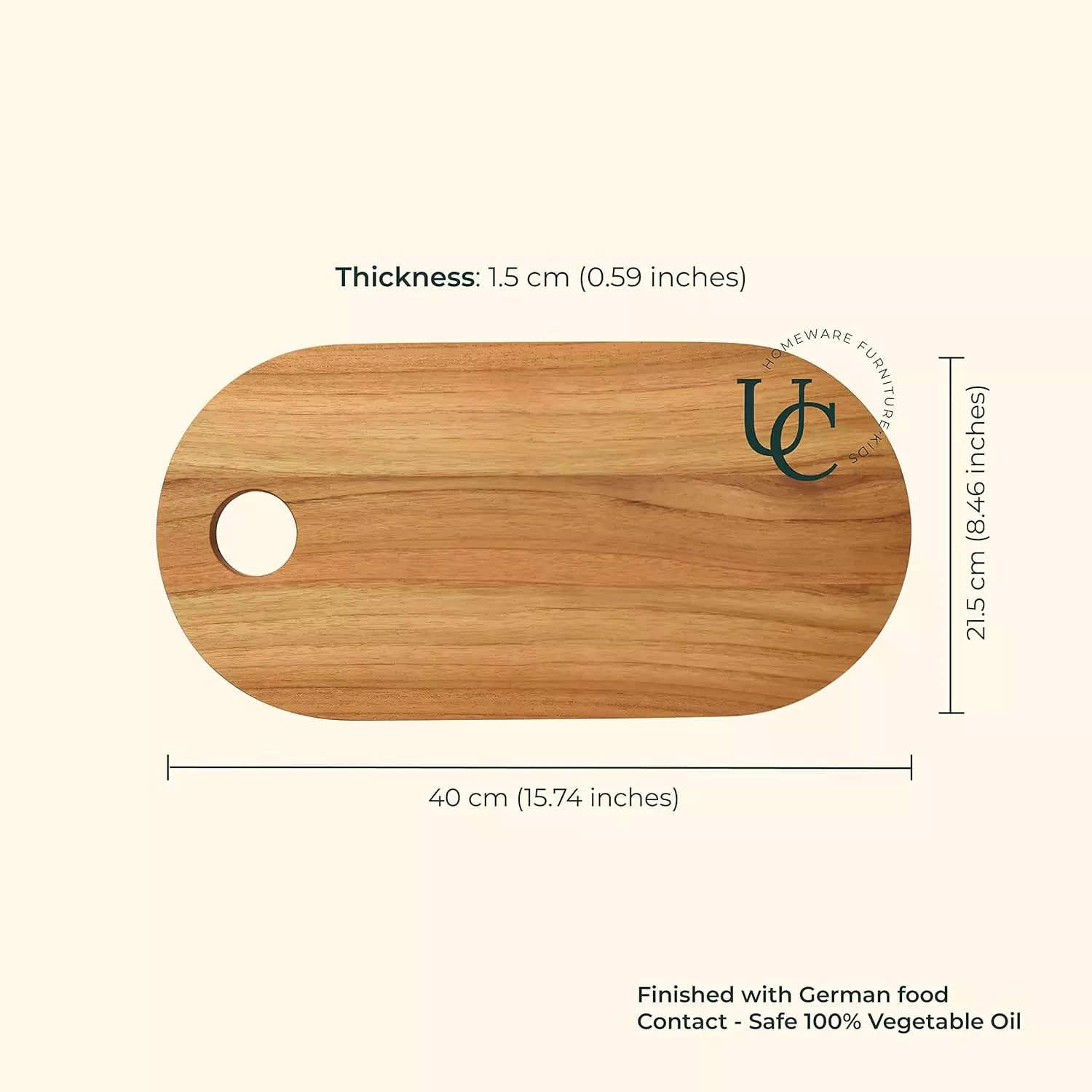 Cresta Oval Chopping Board (Teak Wood)