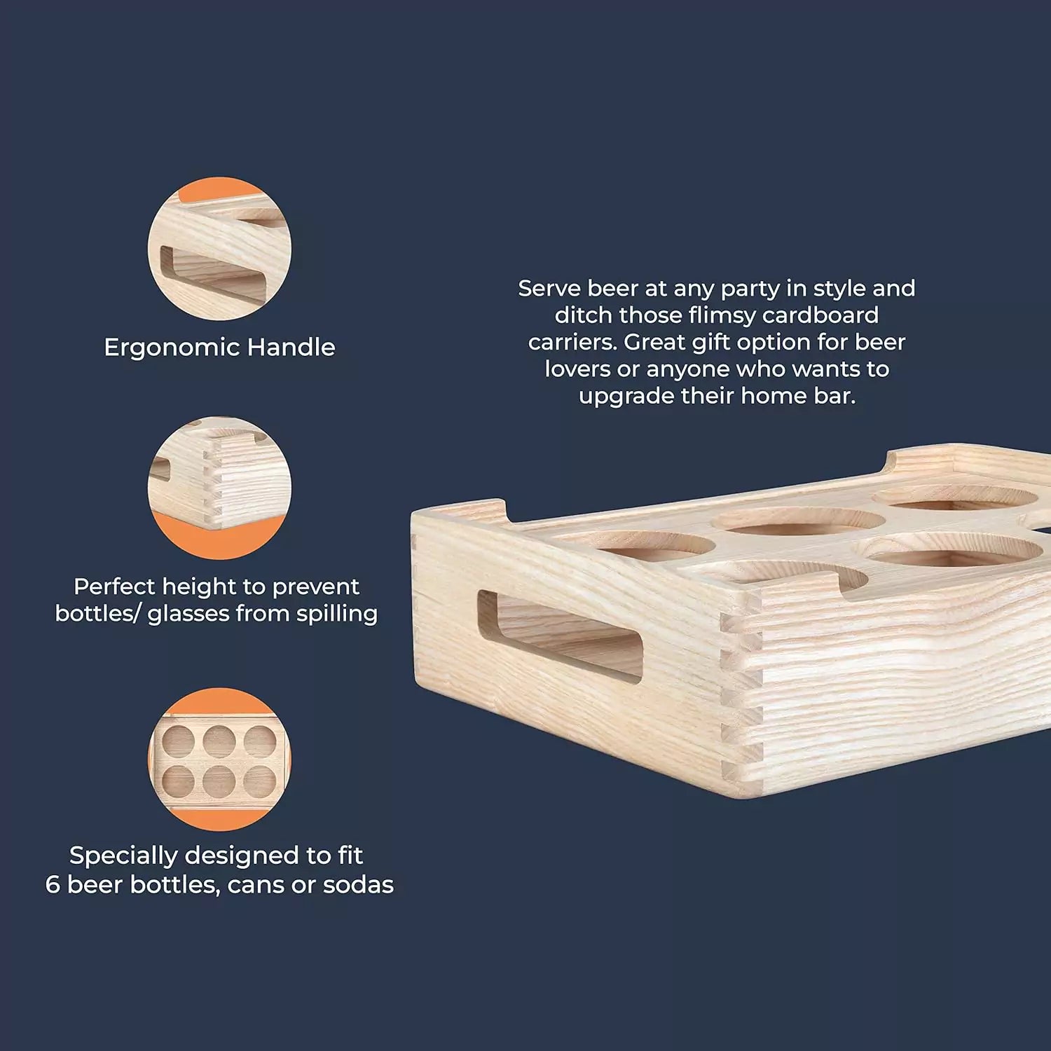 Cresta Beer Serving Caddy (Ash Wood)