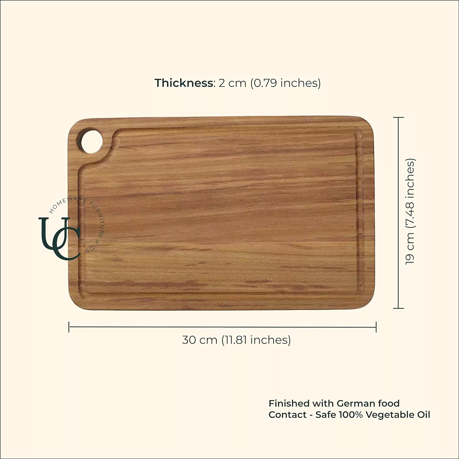 Teakogram Reversible Chopping Board (Medium)