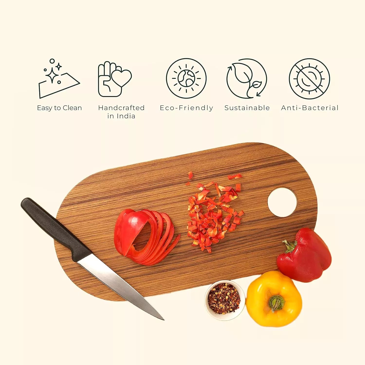 Cresta Oval Chopping Board (Teak Wood)