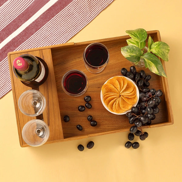 Cresta Wine Serving Tray (Teak Wood)