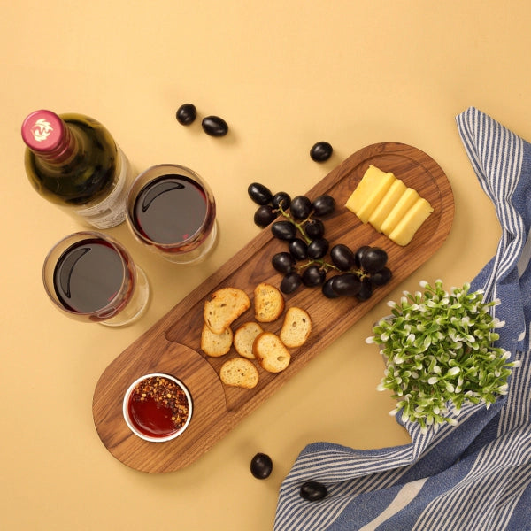 Cresta Chip & Dip Platter (Teak Wood)