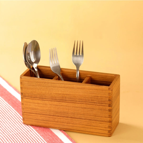 Cresta Cutlery Caddy (Teak Wood)