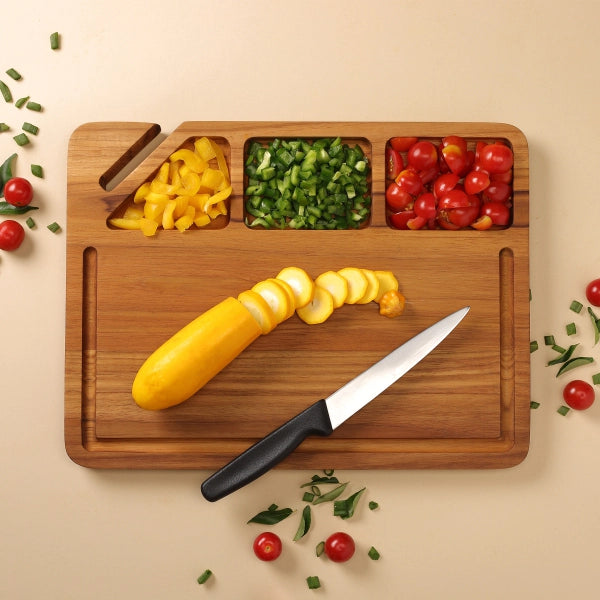 Teakogram Chopping Board with Mobile/Tablet Holder