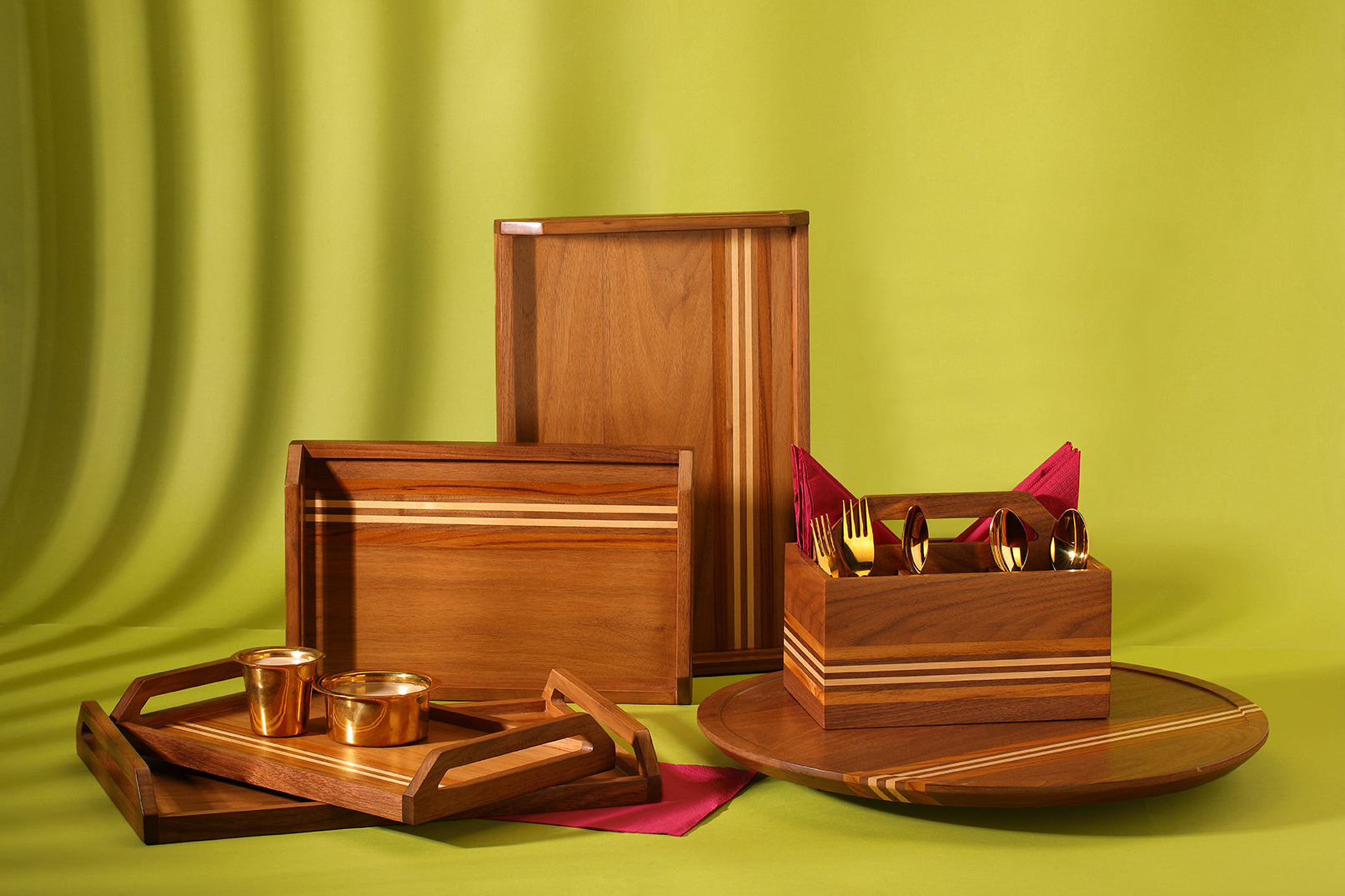 Wooden Tray Set