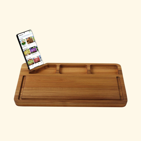 Teakogram Chopping Board with Mobile/Tablet Holder
